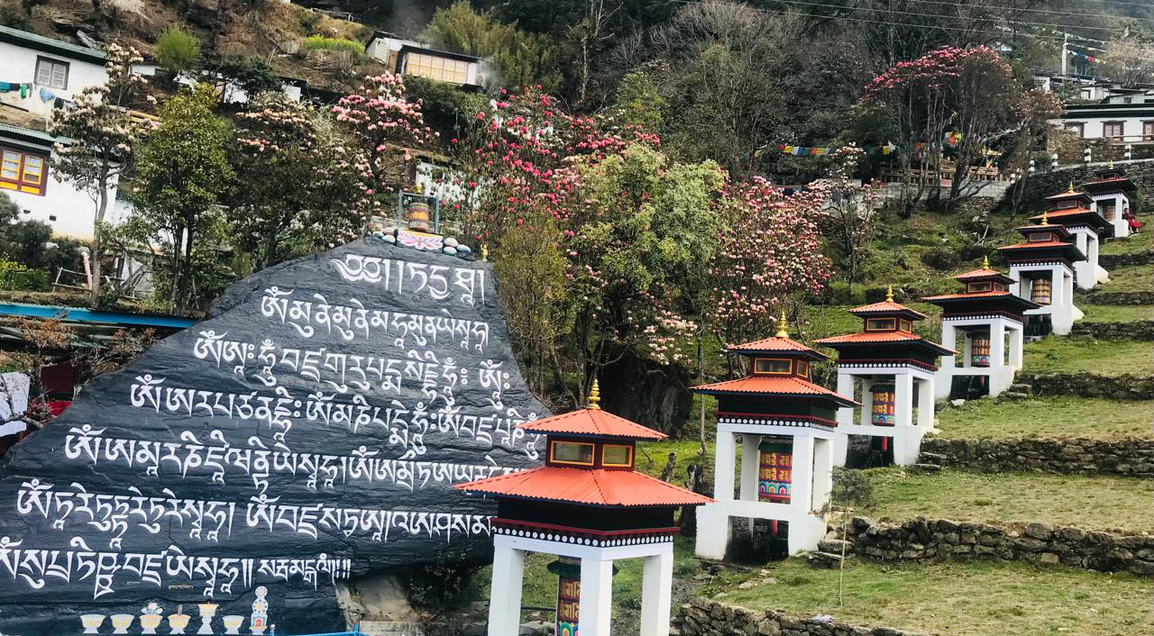 Buddhist Prayer wheel while on Pikey Peak Trek