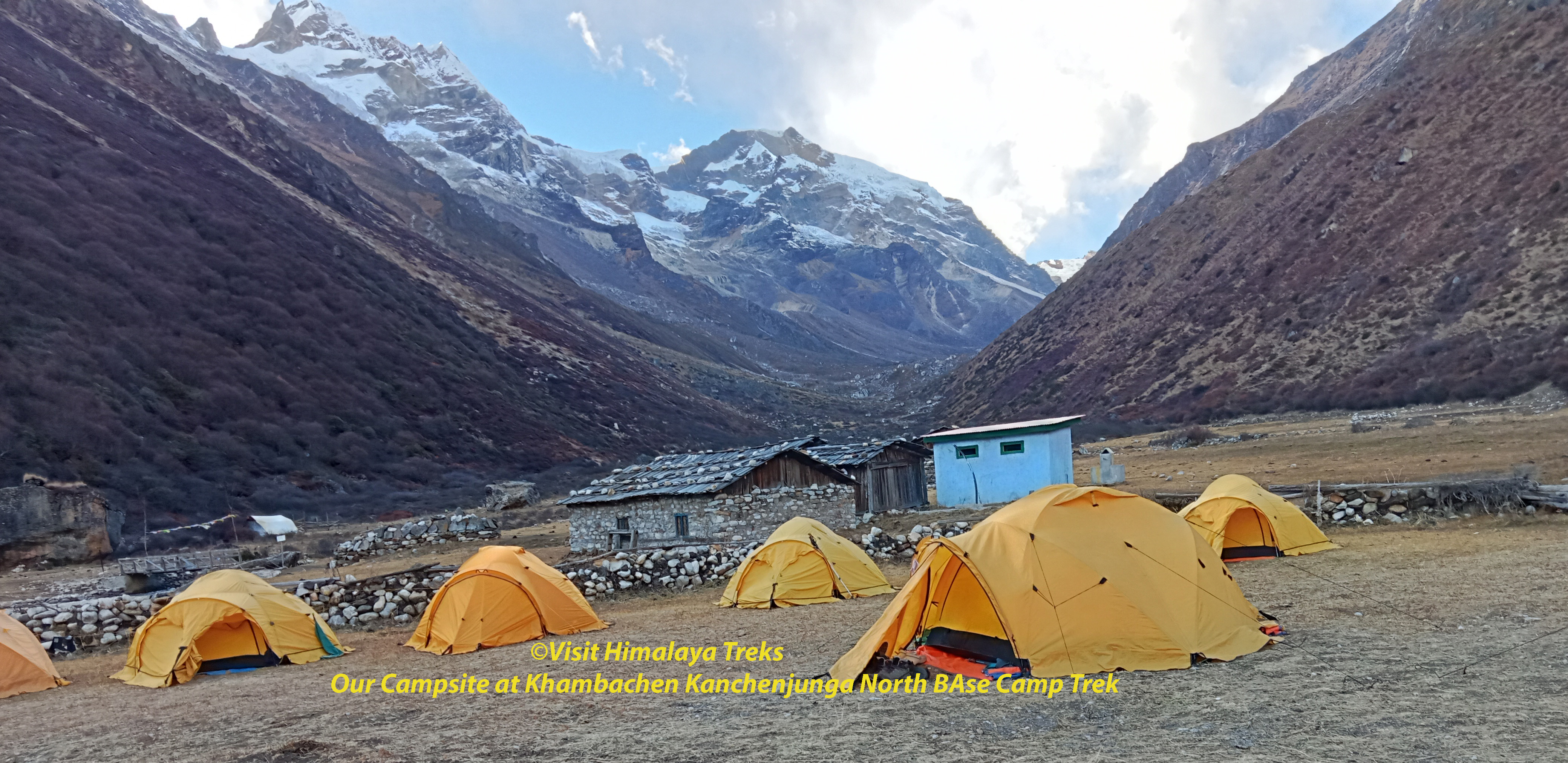 Our Campsite at Khambachen Kanchenjunga Base Camp Trek
