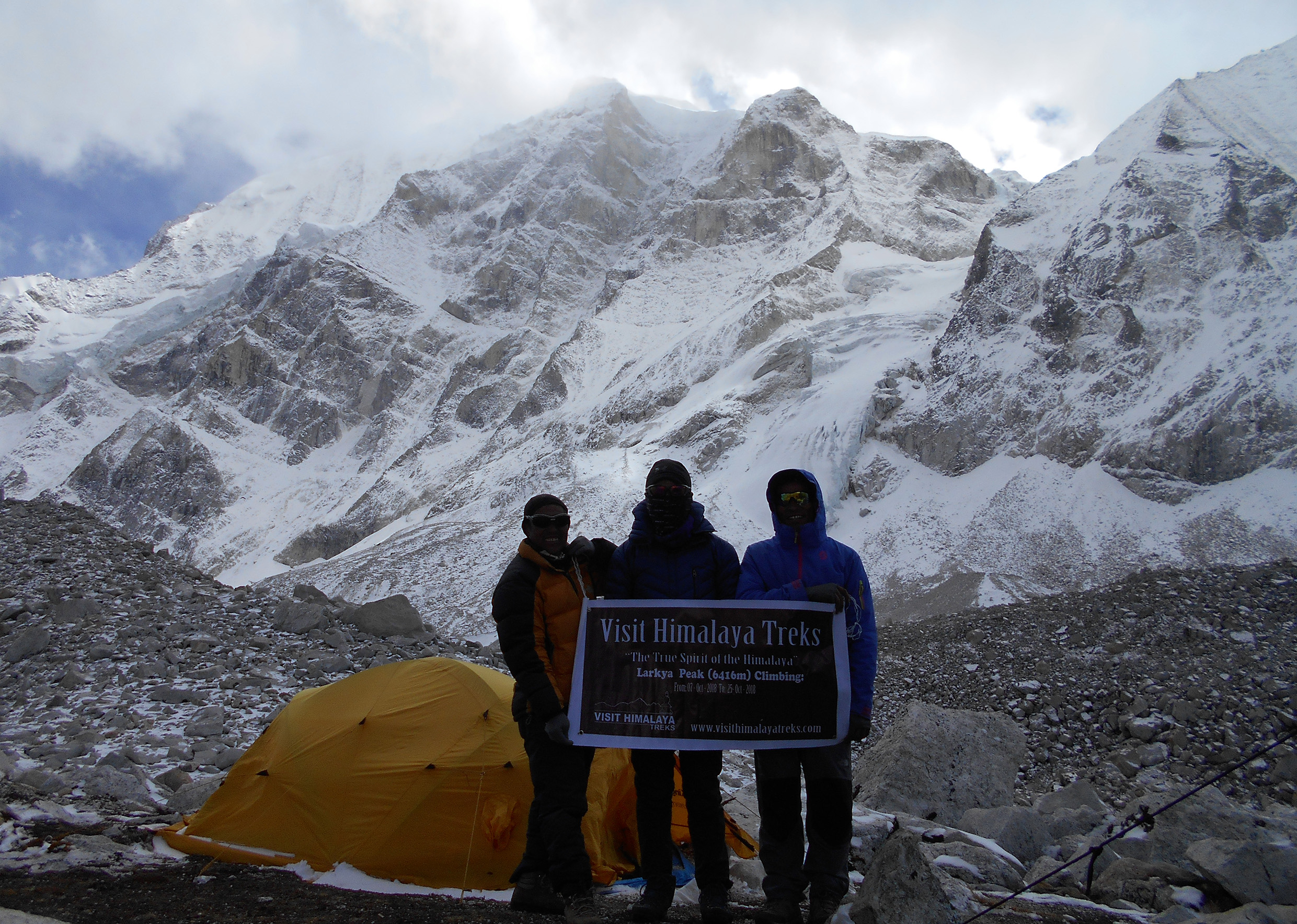 Larkya Peak High Camp. 