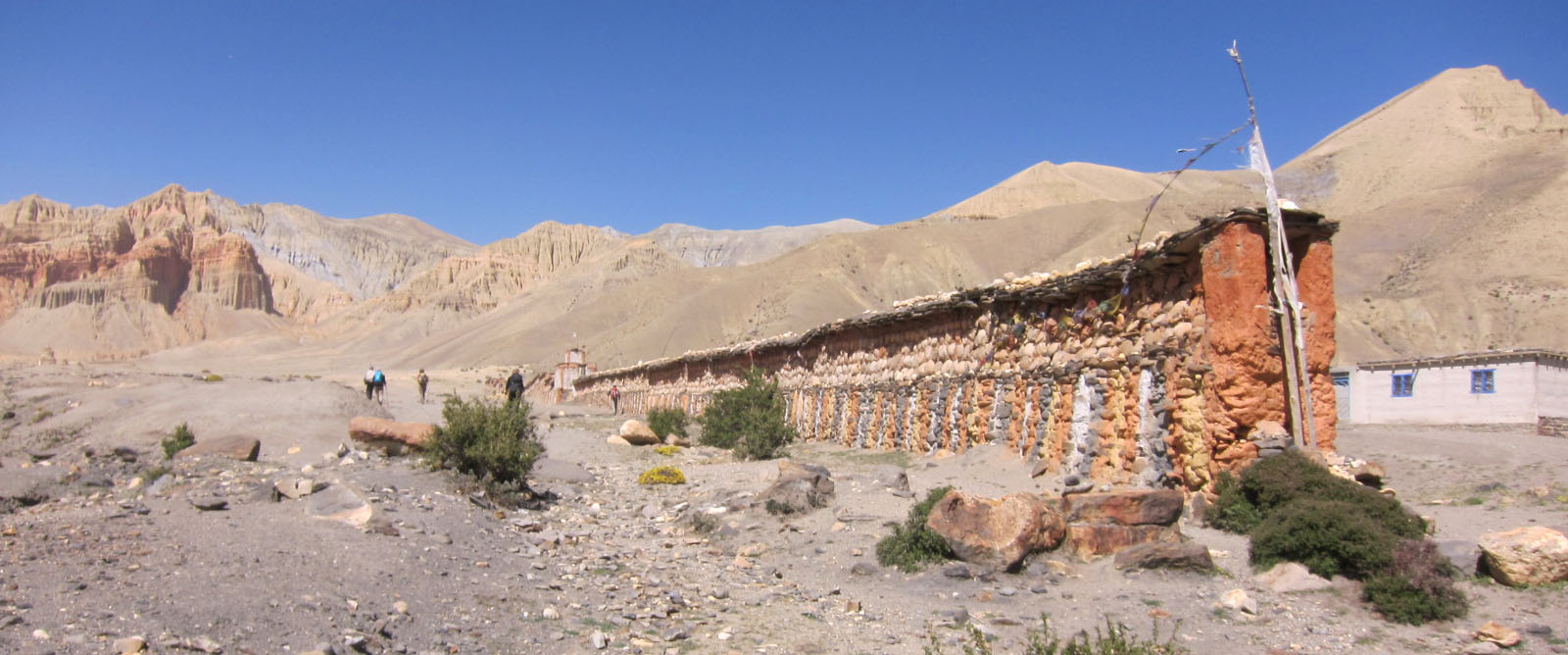 Longest Buddhist Mani wall at Ghami Village Upper Mustang.