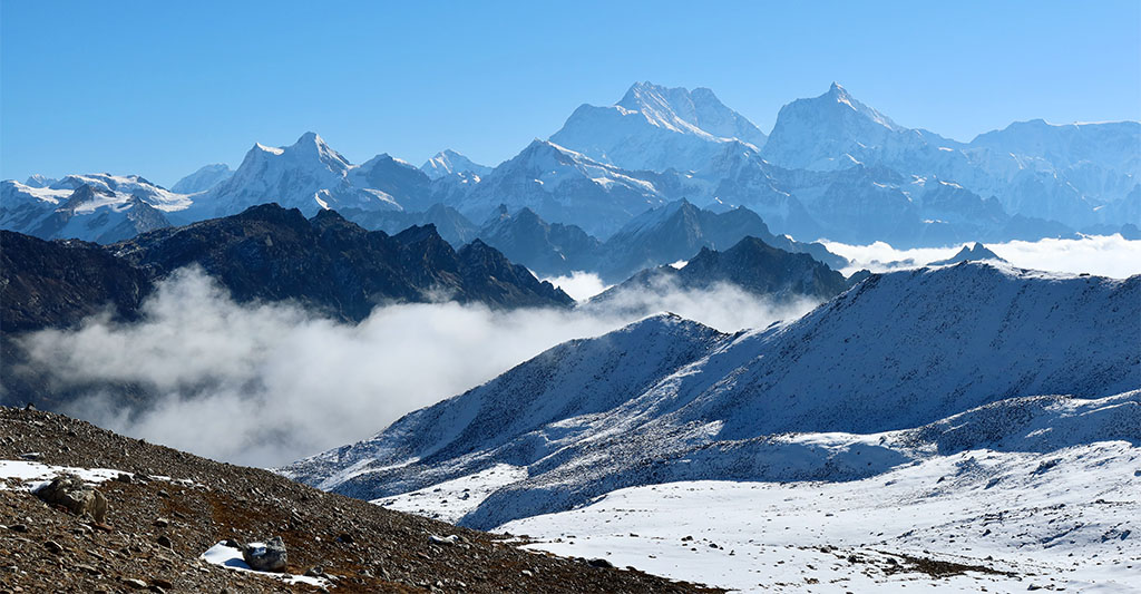 Janu and Kanchenjunga View from Lumba Sumba Pass