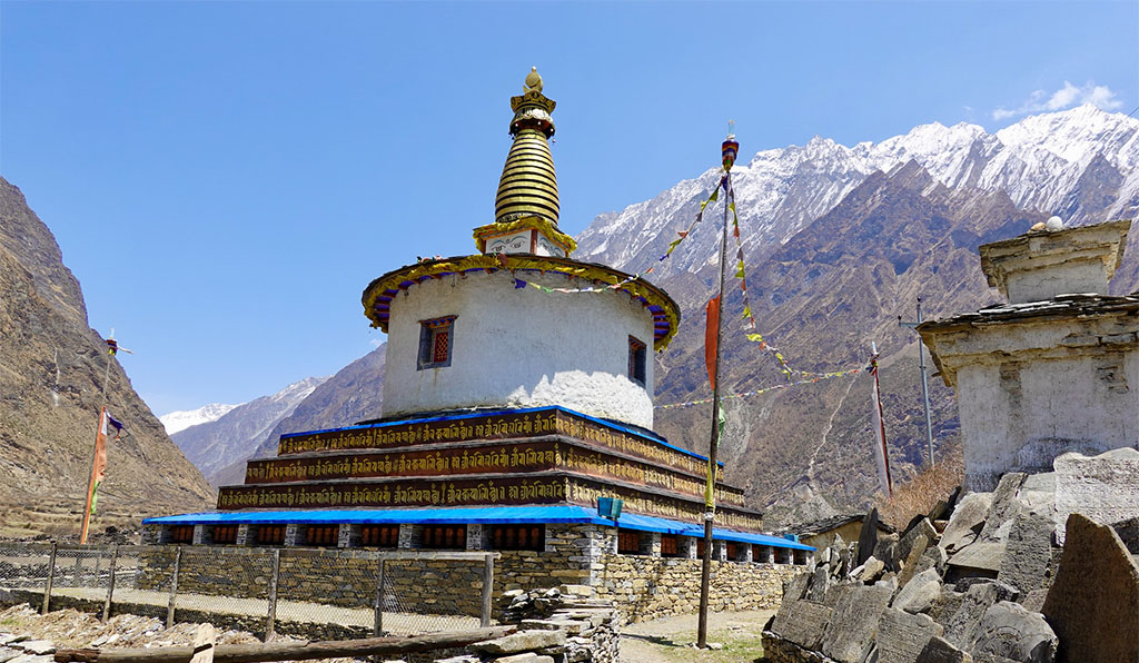 Old Traditional Buddhist Stupa Tsum Valley