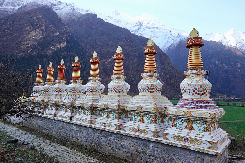 Traditional Buddhist Stupa at Tsum Valley 